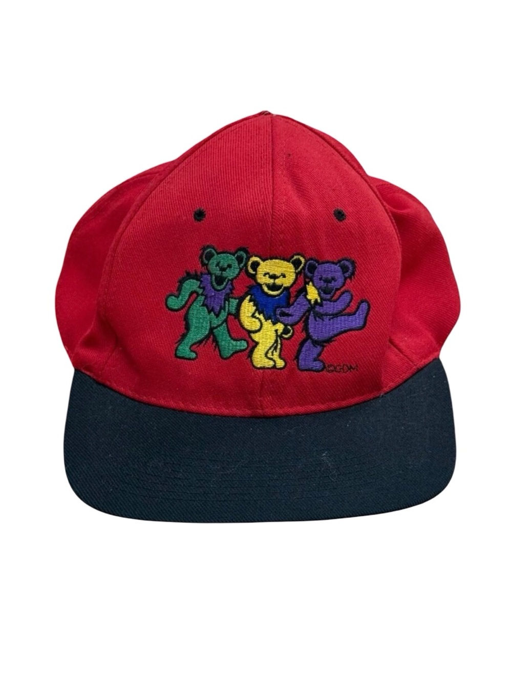 Vintage 1990s Grateful Dead Dancing Bears Snapback Hat Red Black